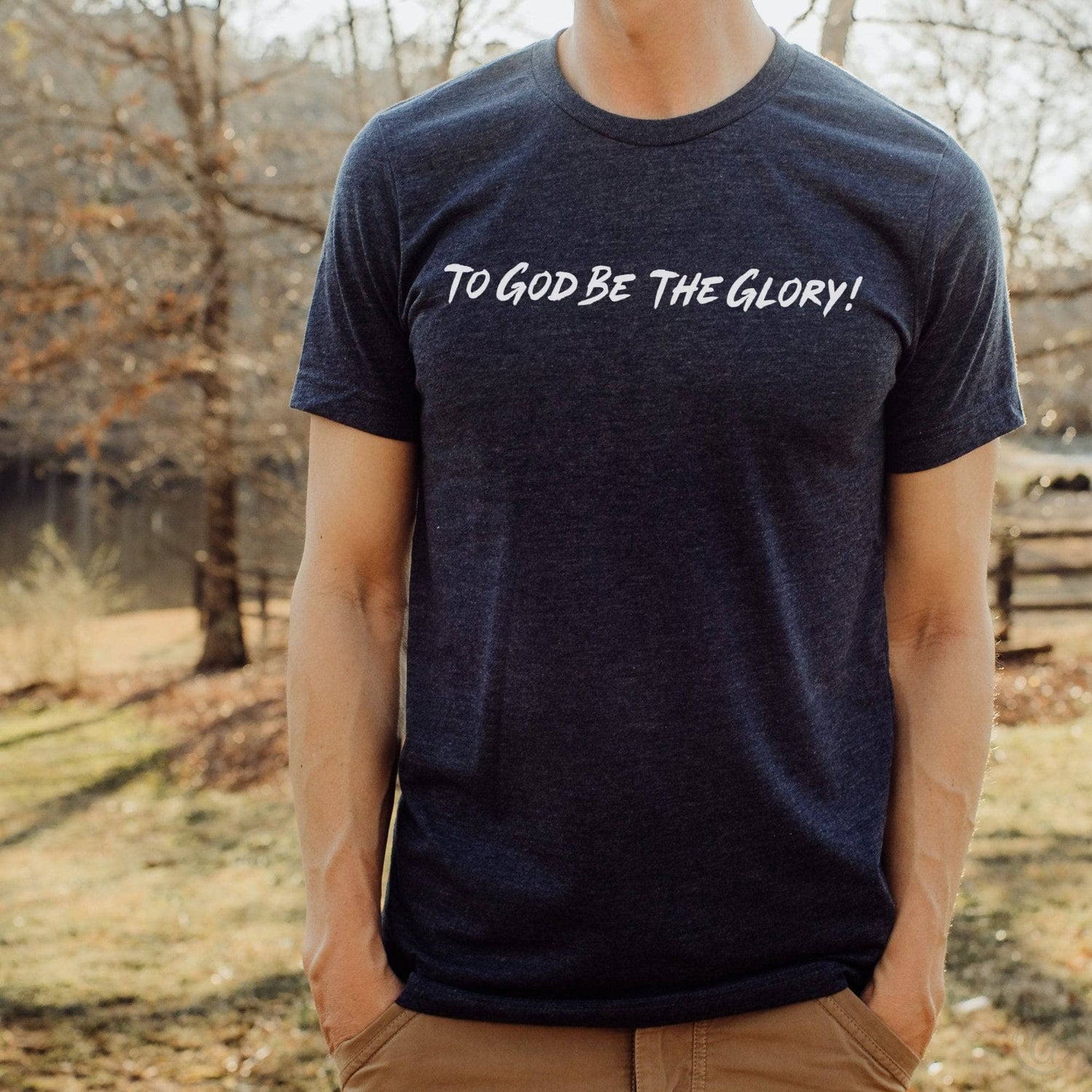 To God Be The Glory! Unisex T-Shirt Heathers Heather Navy