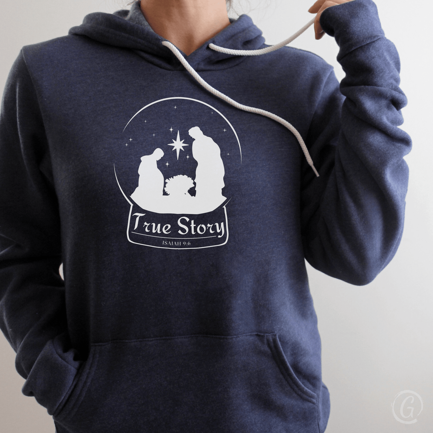 True Story Snow Globe Premium Unisex Pullover Hoodie Heather Navy