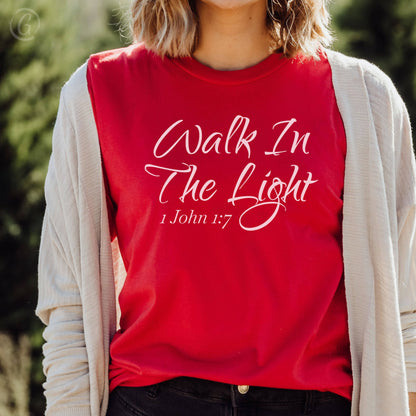 Walk In The Light 1 John 1:7 Unisex T-Shirt Classics Red