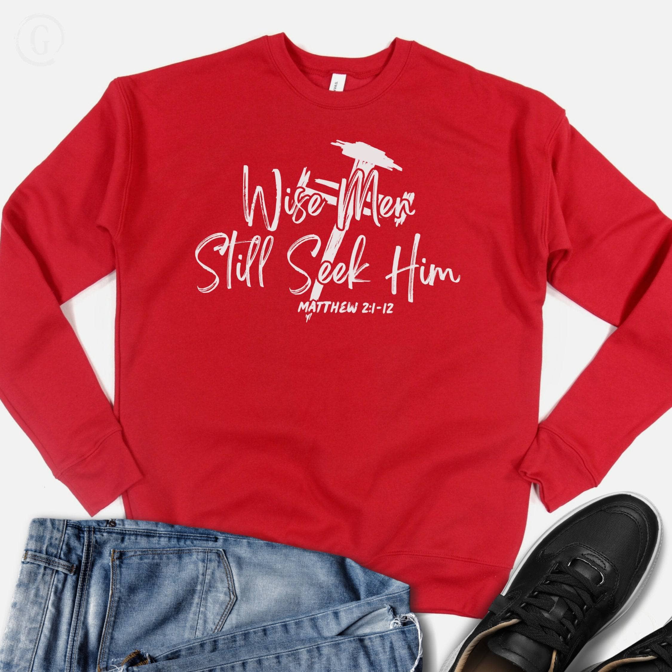 Wise Men Still Seek Him Premium Unisex Sweatshirt Red