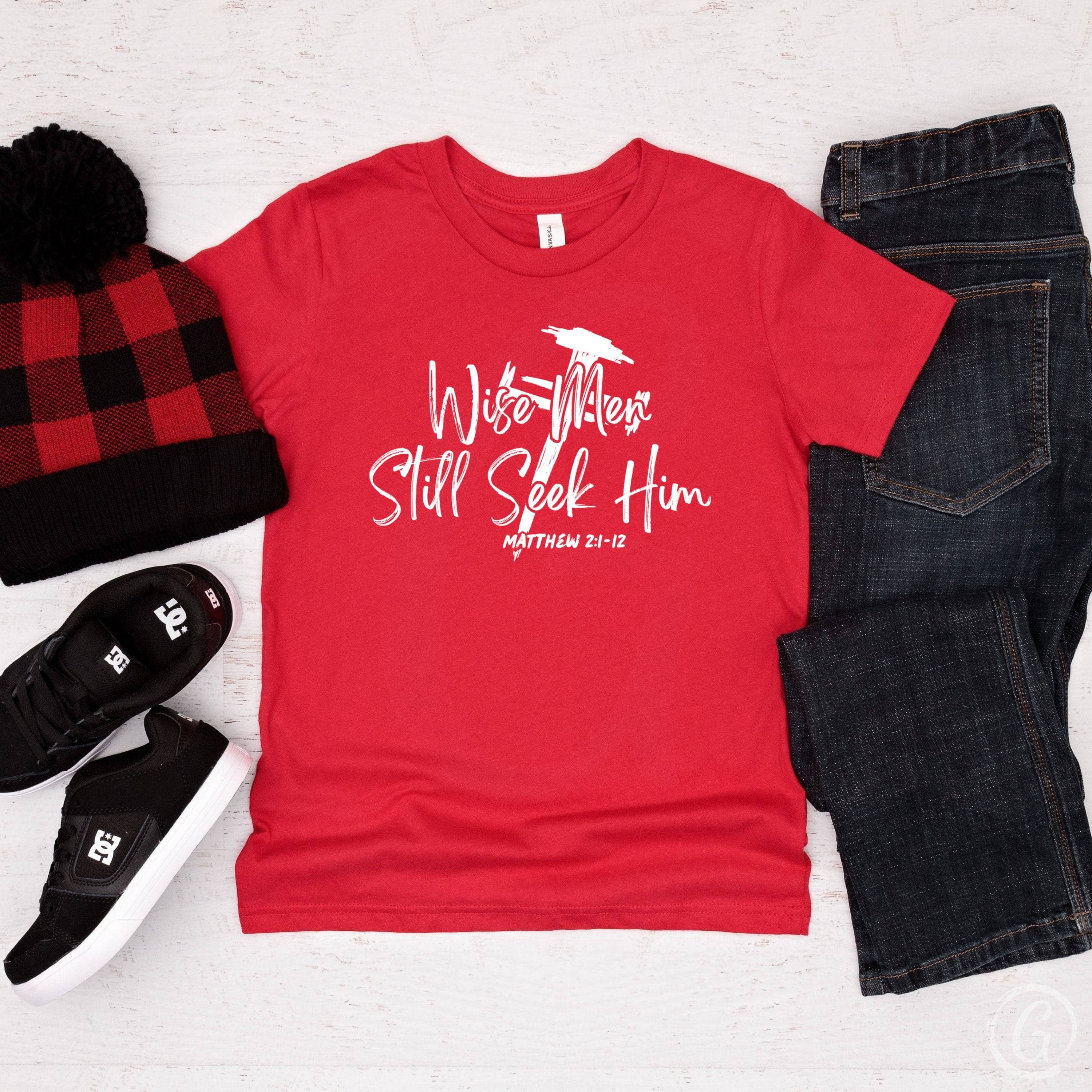 Wise Men Still Seek Him Youth T-Shirt Red